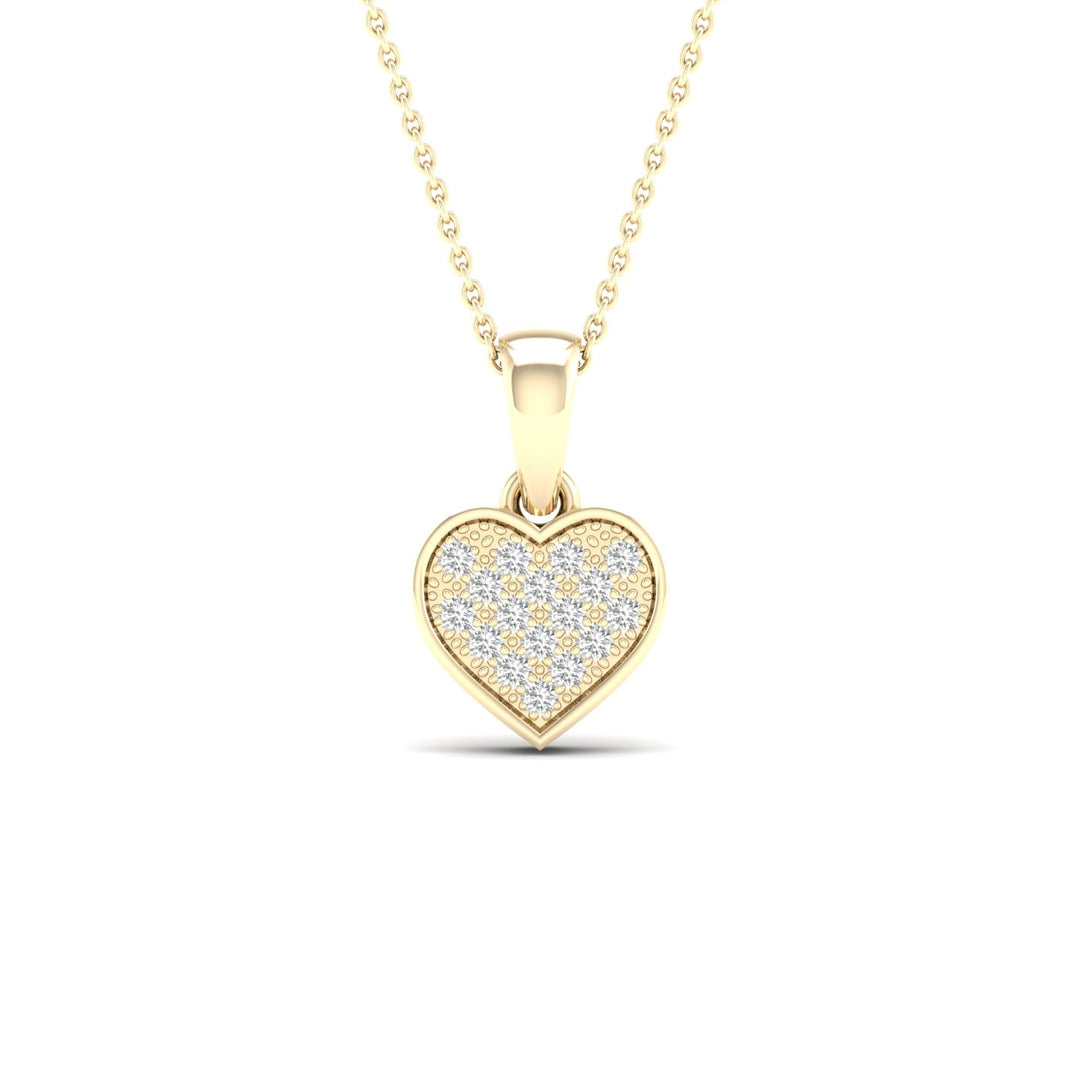 Chic 10k Yellow Gold 0.05CT Lab Diamond Pendant Necklace
