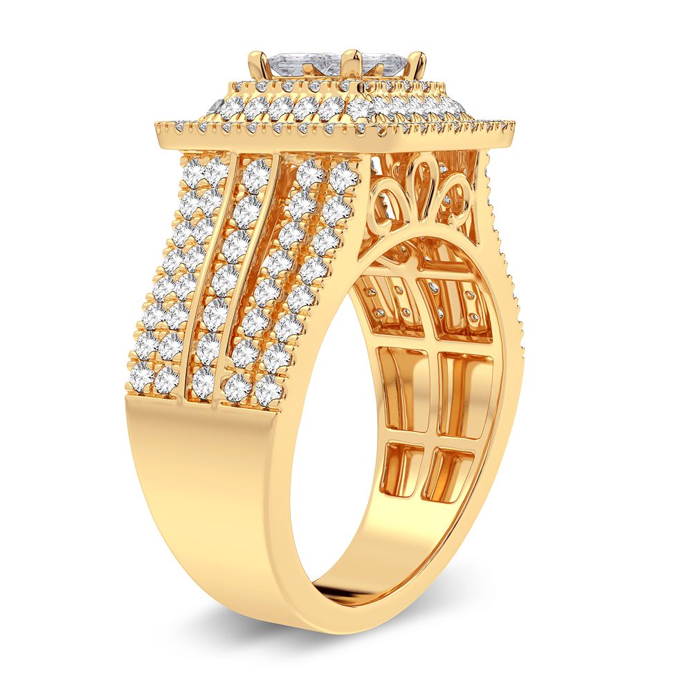 10k Yellow Gold 1.50CT Lab Diamond Womens Engagement Ring