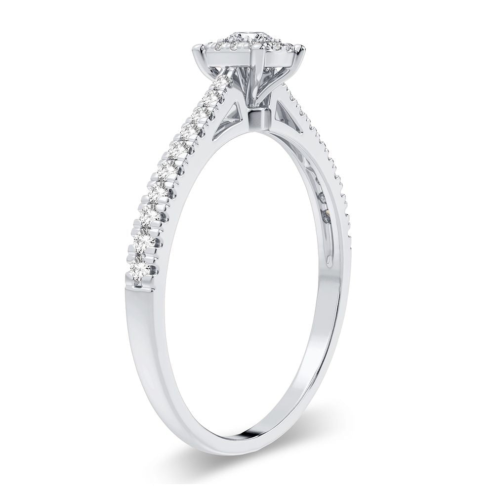 14K White Gold Lab Diamond Promise Ring (0.09CT)