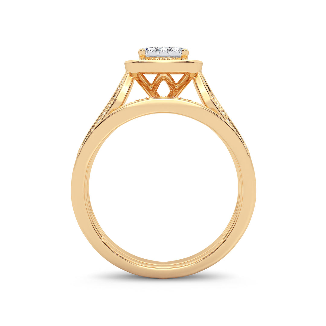 14K Yellow Gold 0.40CT Lab Diamond Womens Bridal Ring
