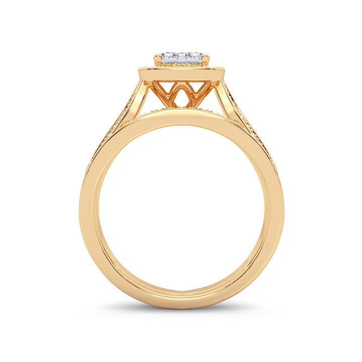 14K Yellow Gold 0.40CT Lab Diamond Womens Bridal Ring
