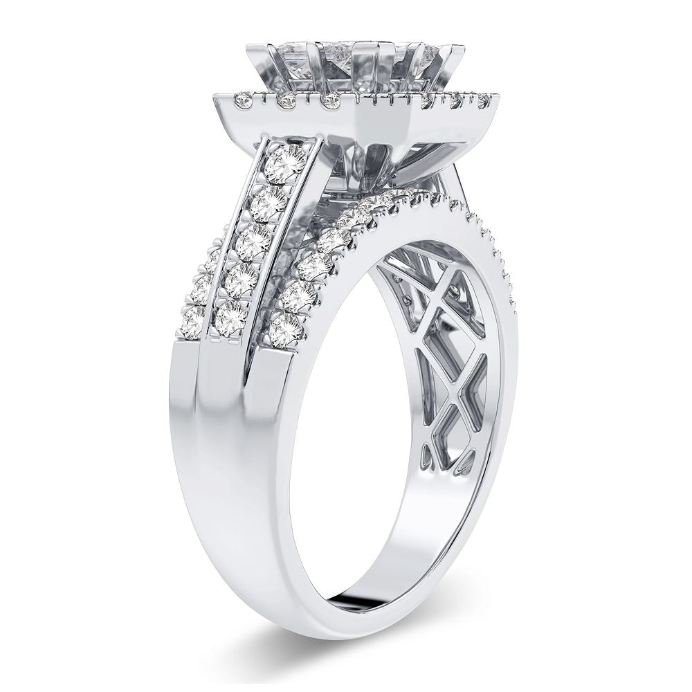 Brilliant 14k White Gold Lab Diamond Engagement Ring 2CT