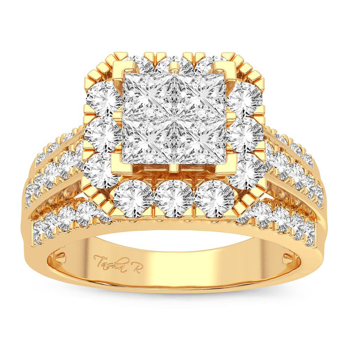 14K Yellow Gold Lab Grown 2CT Diamond Engagement Ring