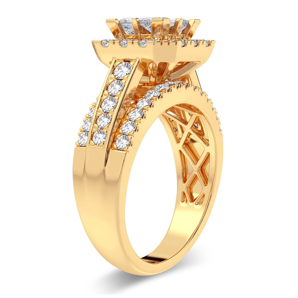14K Yellow Gold Lab Grown 2CT Diamond Engagement Ring