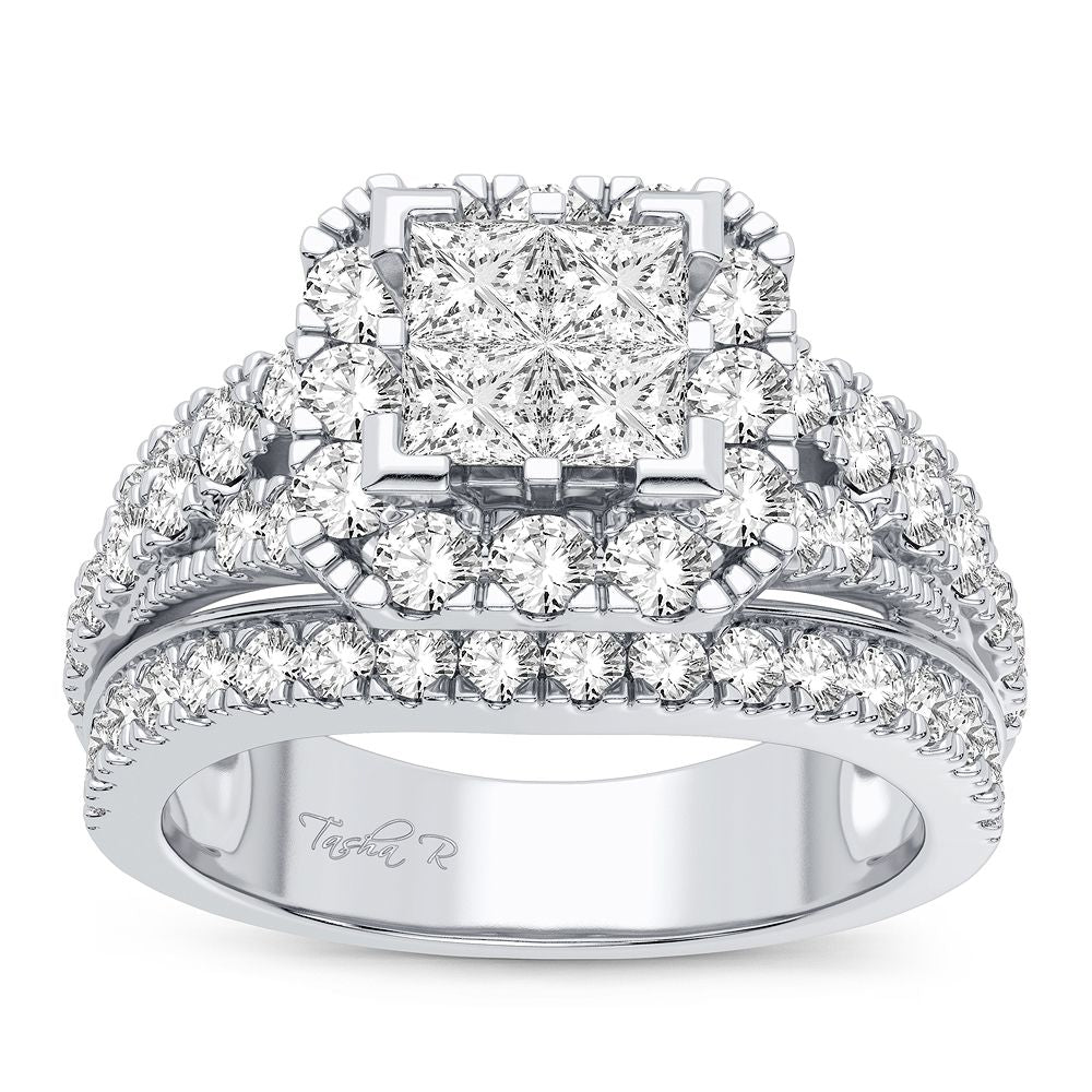 Brilliant 14k White Gold 2CT Lab Diamond Engagement Ring
