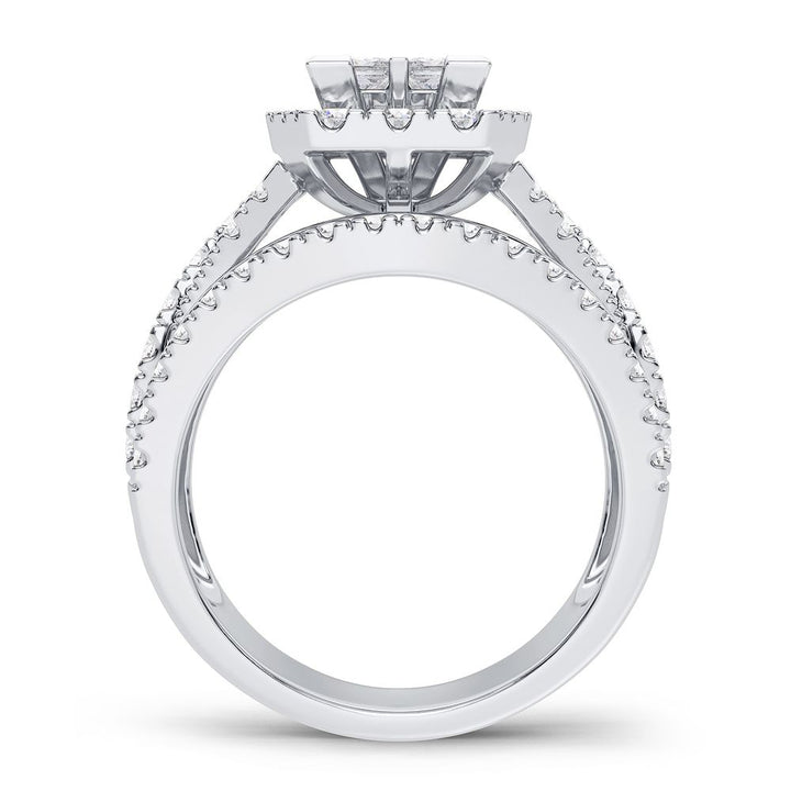 Brilliant 14k White Gold 2CT Lab Diamond Engagement Ring