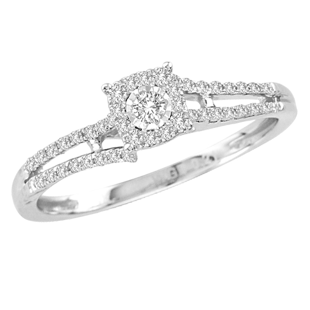 Sparkling 14k White Gold Lab Diamond Promise Ring (0.20CT)