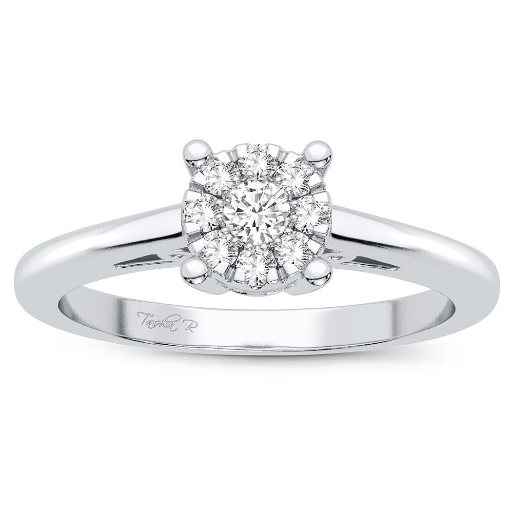 Delicate 10k White Gold Lab Diamond Promise Ring for Her