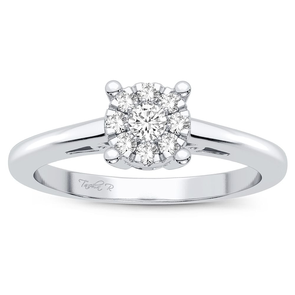 Delicate 10k White Gold Diamond Promise Ring for Her