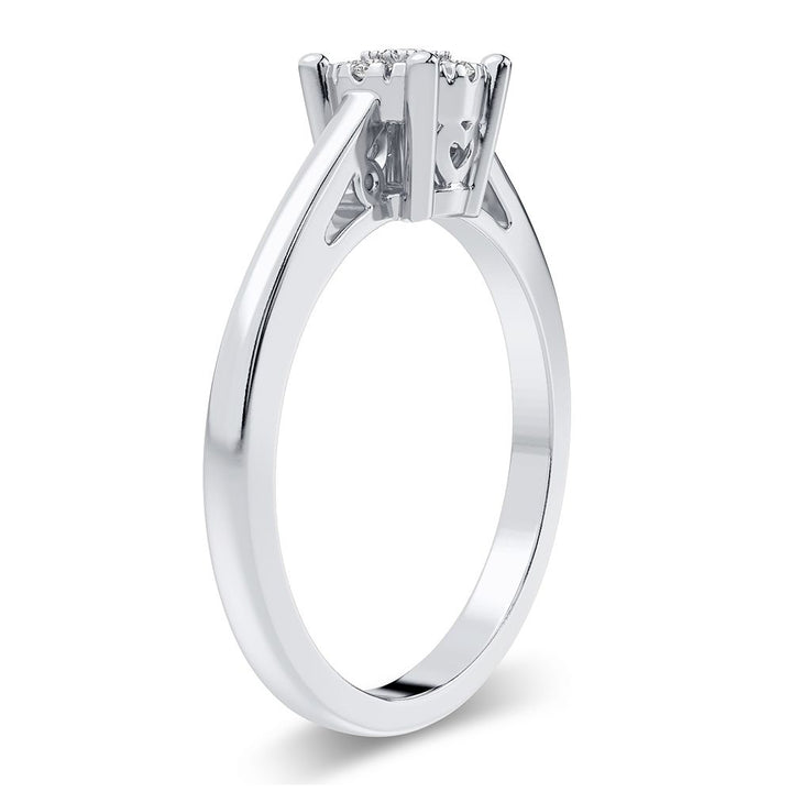 Delicate 10k White Gold Lab Diamond Promise Ring for Her