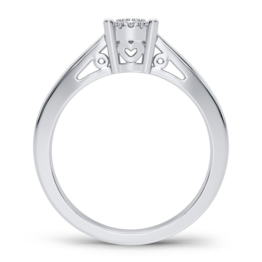 Delicate 10k White Gold Lab Diamond Promise Ring for Her