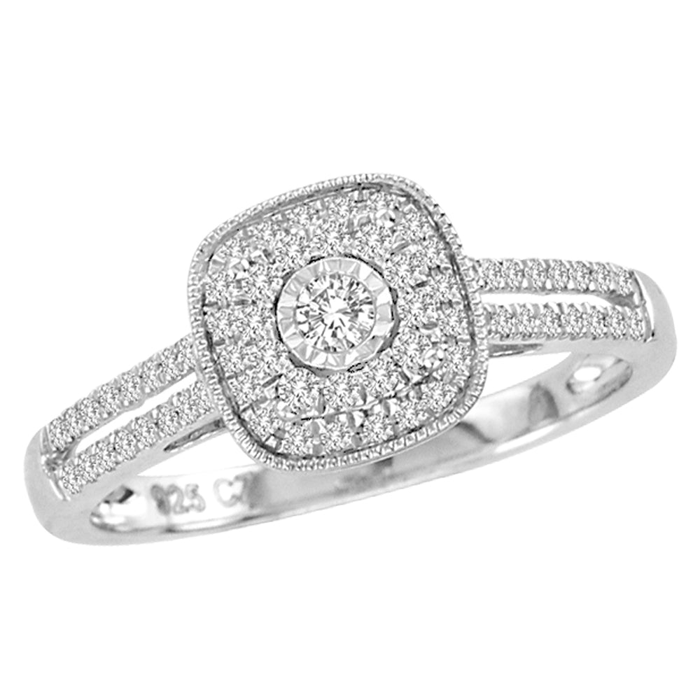 Chic 14k White Gold Lab Diamond Fashion Ring - 0.30CT Sparkle