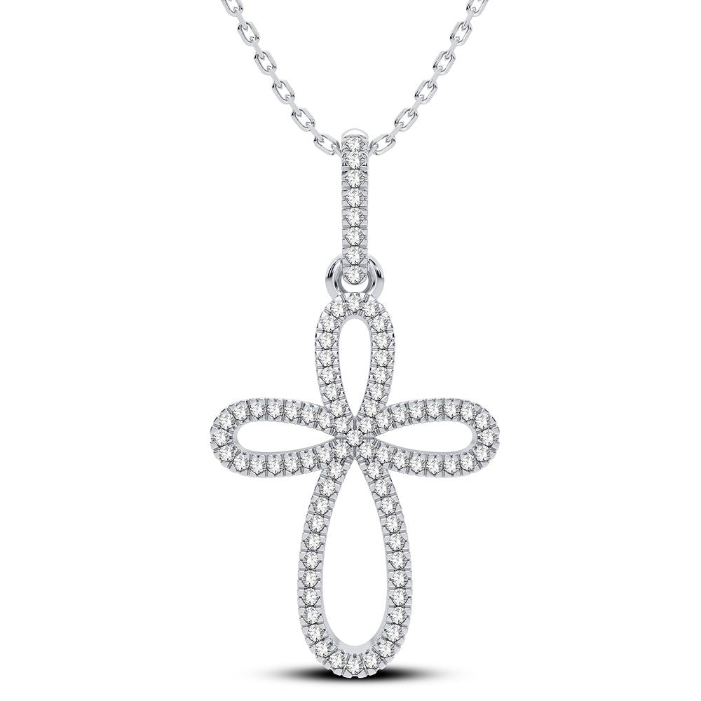 10k White Gold Lab Diamond Pendant - Timeless Elegance
