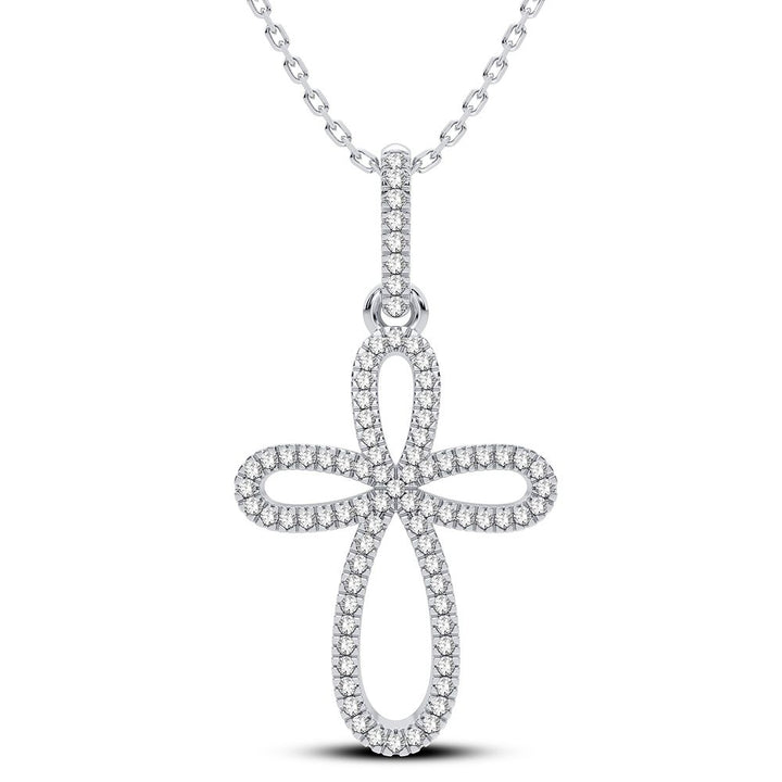 Luminous 14K White Gold Lab Diamond Religious Pendant