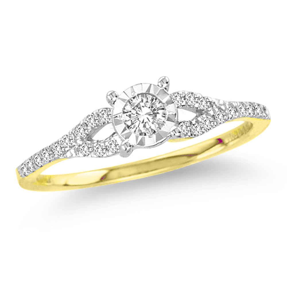 14K Yellow Gold Lab Diamond Promise Ring (0.25CT)