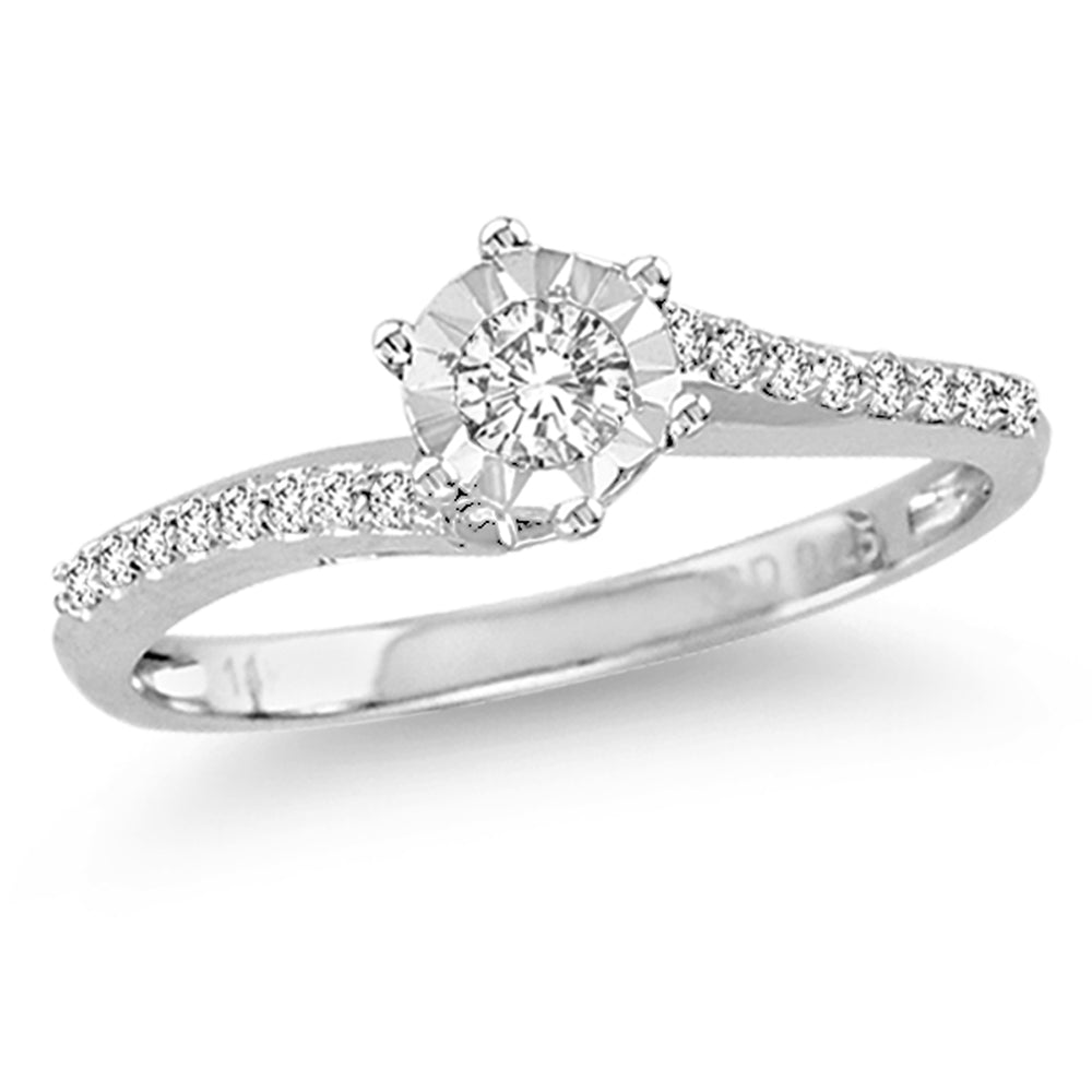 Sparkling 0.25CT Lab Diamond Promise Ring in White Gold