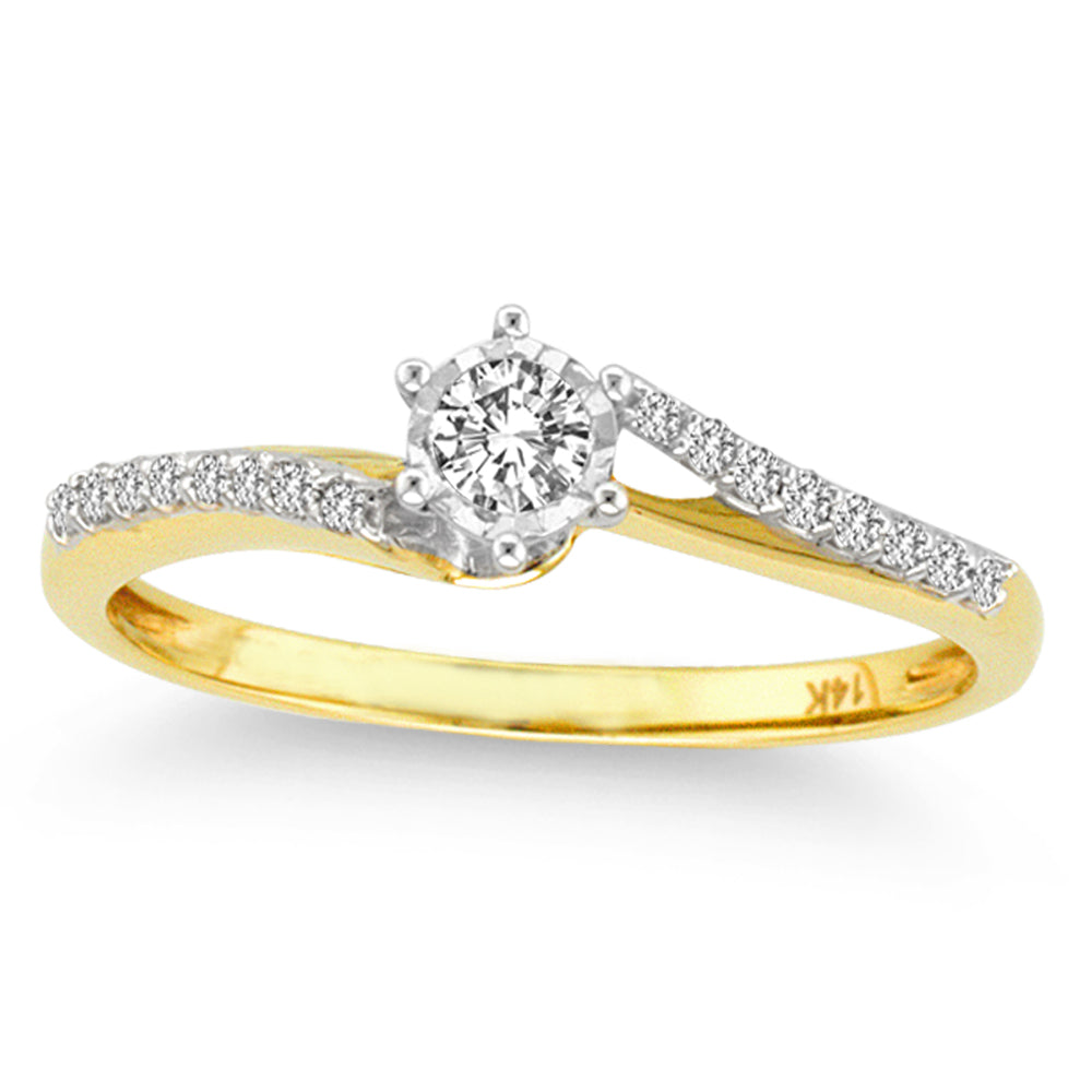 14K Yellow Gold Lab Diamond Promise Ring - 0.25CT Elegance