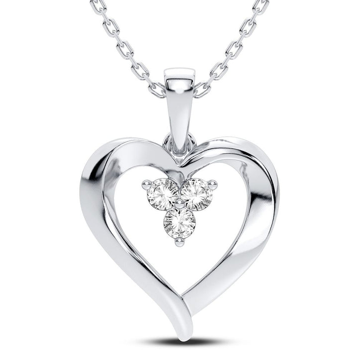 Delicate 14K White Gold 0.12CT Lab Diamond Pendant