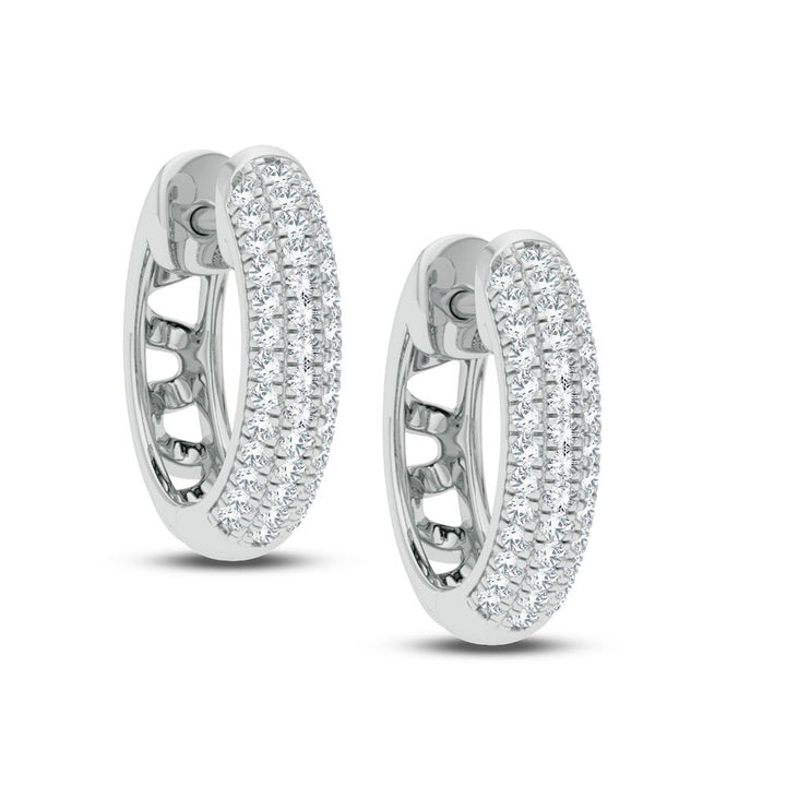 Chic 14k White Gold Lab Diamond Hoop Earrings - 0.25CT