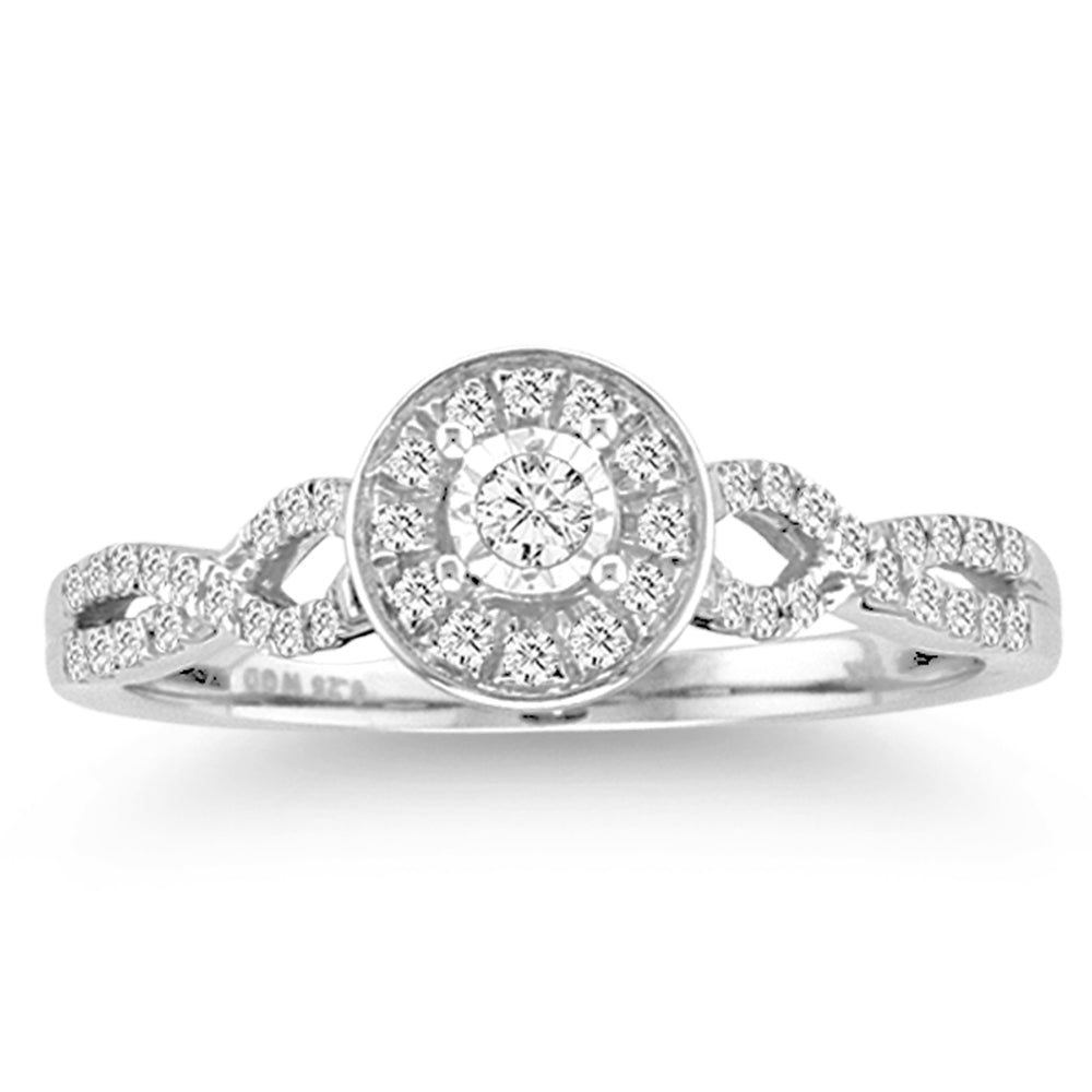 Timeless 14k White Gold Lab Diamond Promise Ring (0.25CT)
