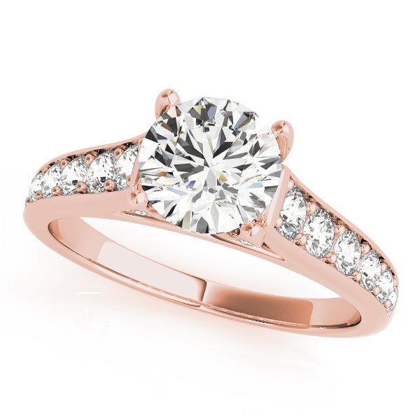 Single Row Diamond Engagement Ring