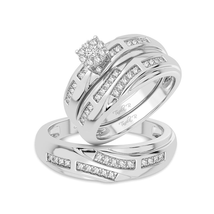 14k White Gold Lab Diamond Trio Set - Timeless Elegance