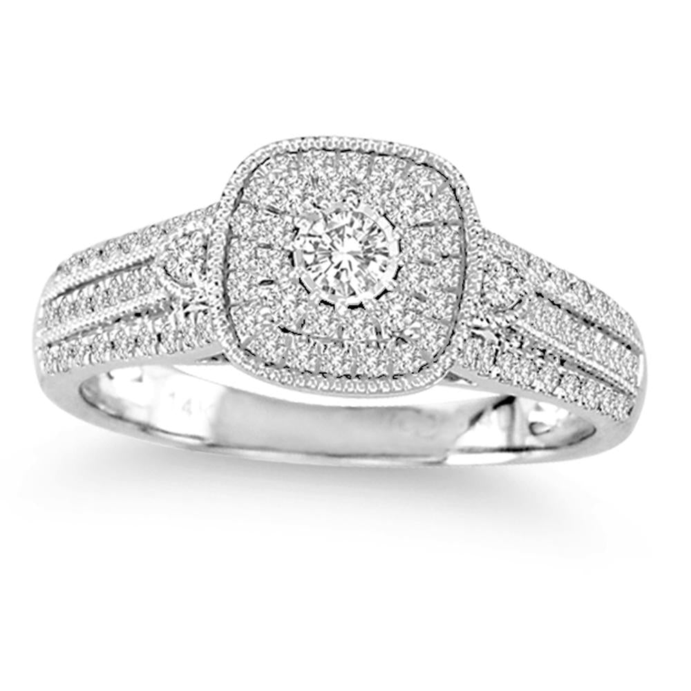 Chic 14k White Gold Lab Diamond Womens Fashion Ring (0.40CT)