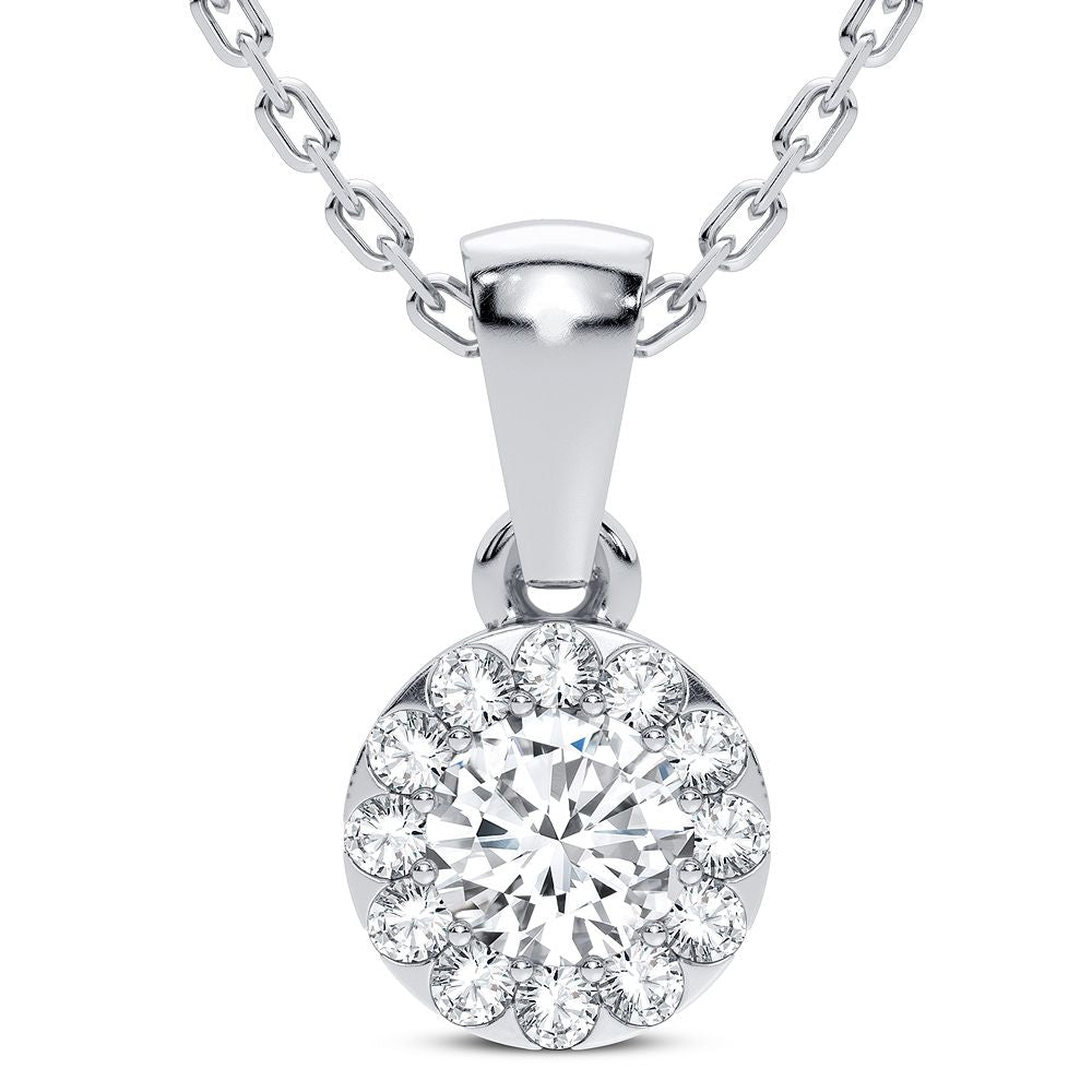 Luminous 14k White Gold Lab Diamond Pendant for Her