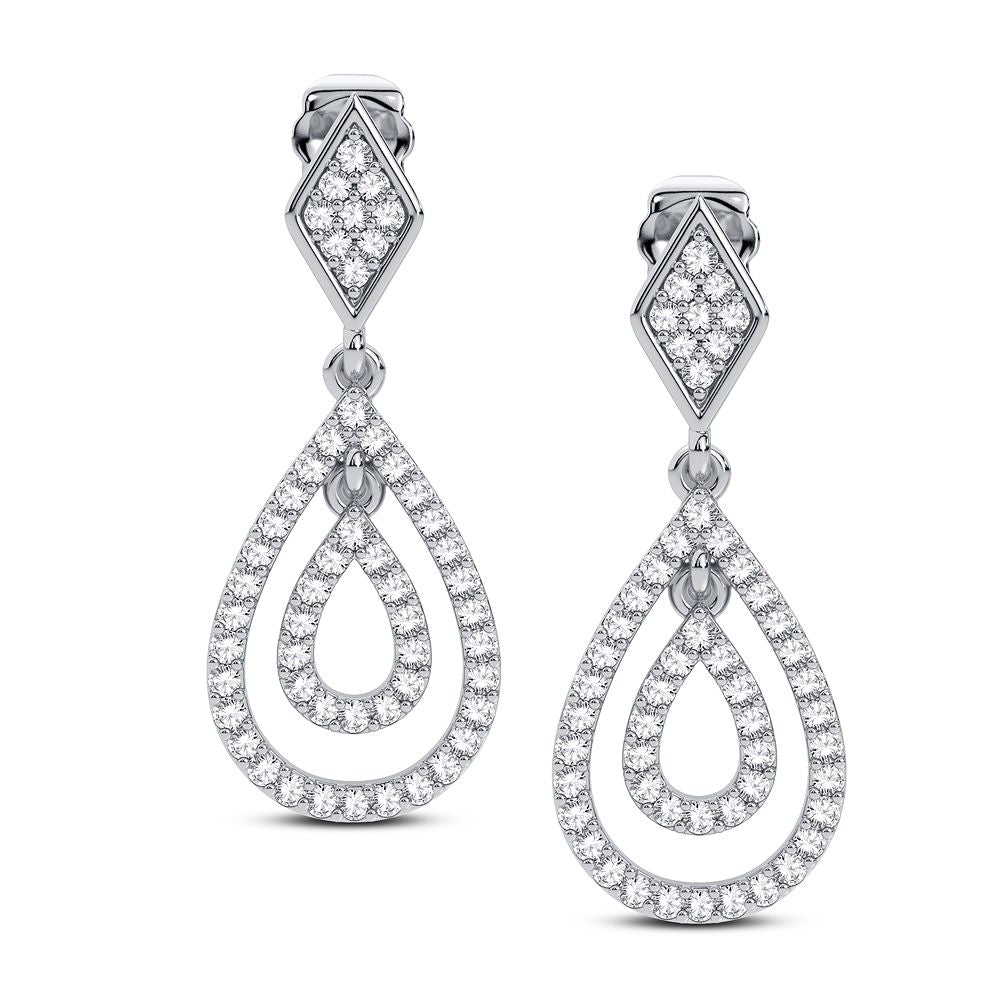 Chic 14k White Gold 0.29CT Lab Diamond Stud Earrings