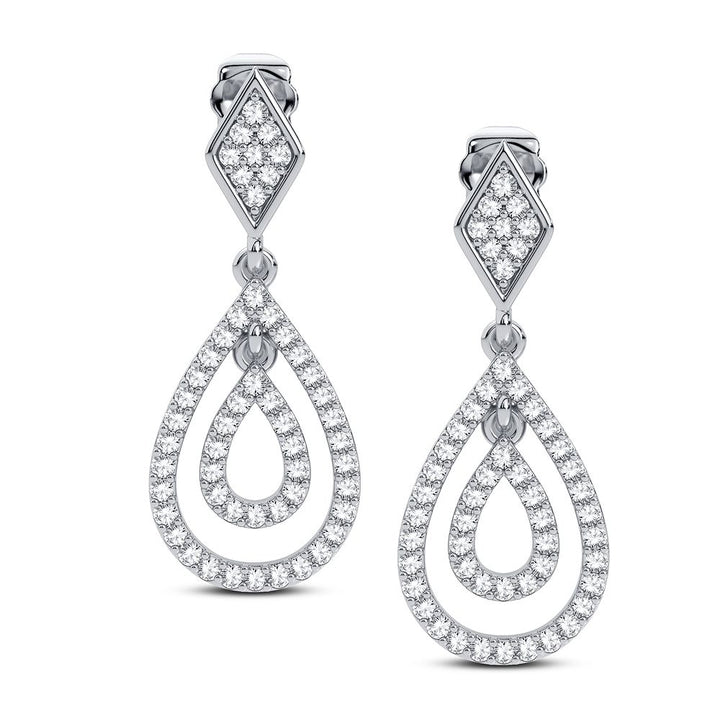 Chic 14k White Gold 0.29CT Lab Diamond Stud Earrings