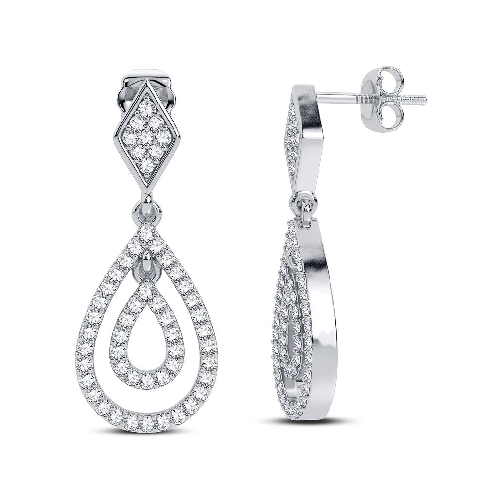 Chic 14k White Gold 0.29CT Lab Diamond Stud Earrings