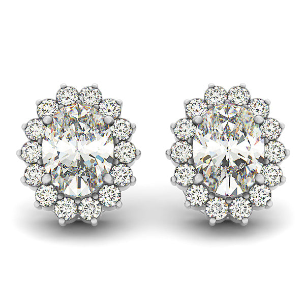 Diamond Round Halo Earrings
