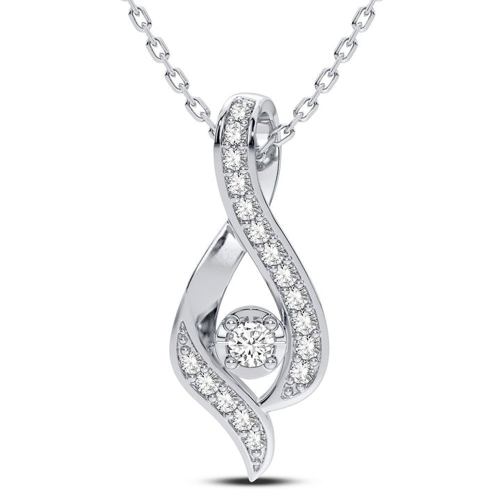 Chic 14k White Gold 0.15CT Lab Diamond Womens Pendant