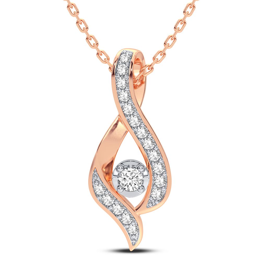 14k Rose Gold 0.15CT Lab Diamond Pendant for Women