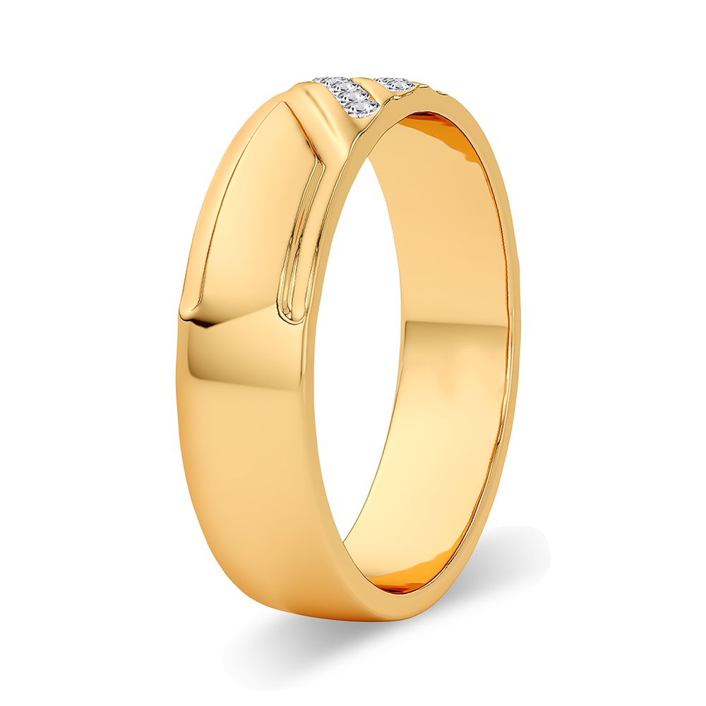 14K Yellow Gold Mens Lab Diamond Wedding Band Ring