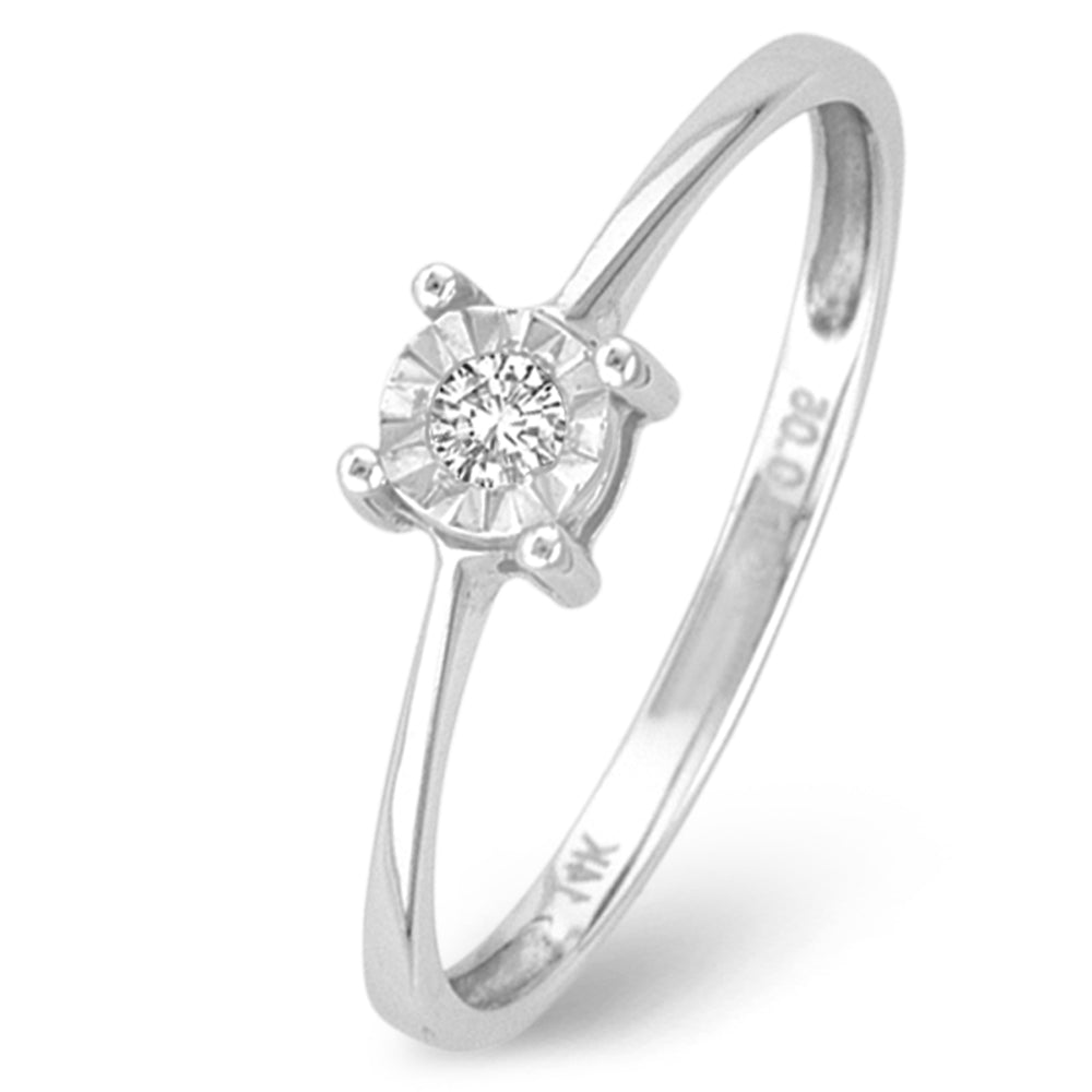 Delicate 14k White Gold Lab Diamond Promise Ring for Her