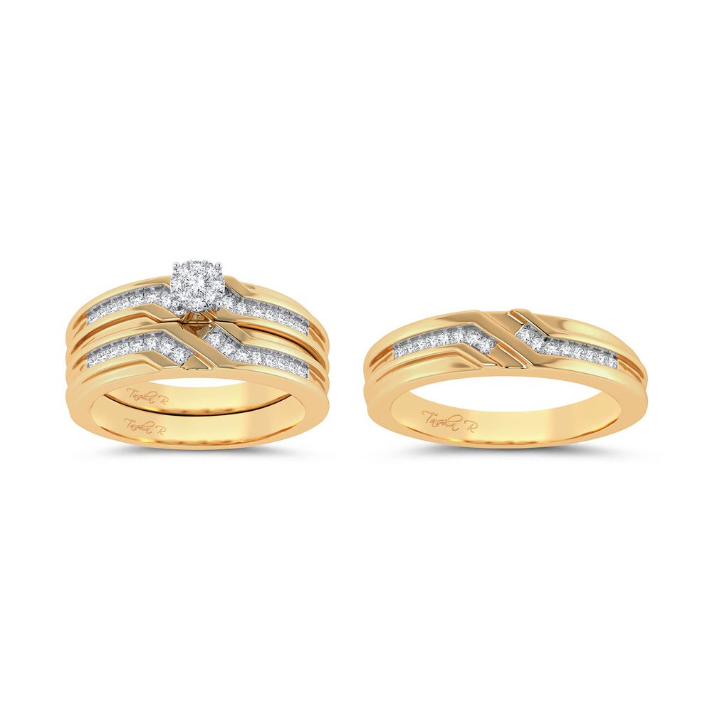 14k Yellow Gold 0.35ct Lab Diamond Womens Trio Set