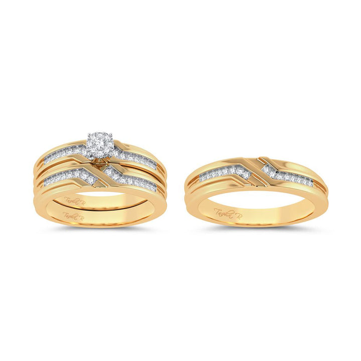 14k Yellow Gold 0.35ct Lab Diamond Womens Trio Set
