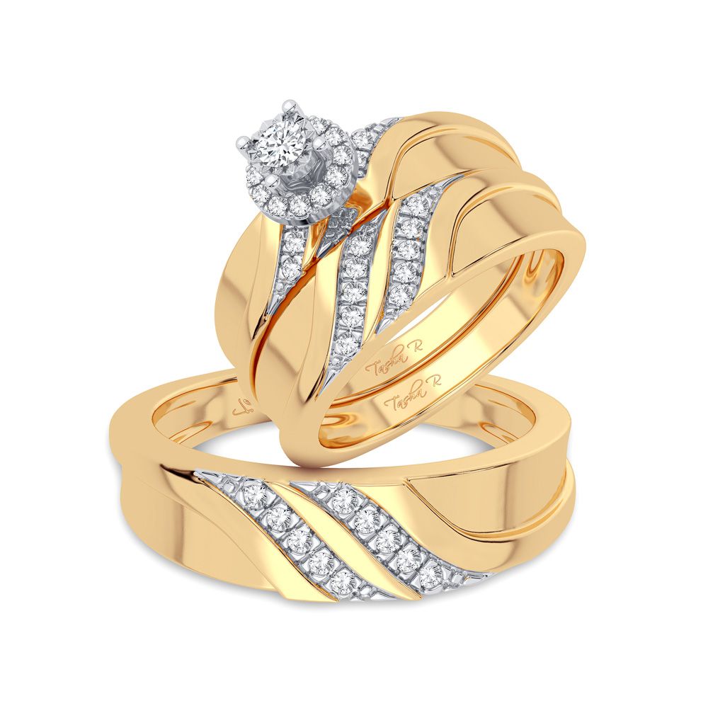 14k Yellow Gold Lab Diamond Trio Set for Women