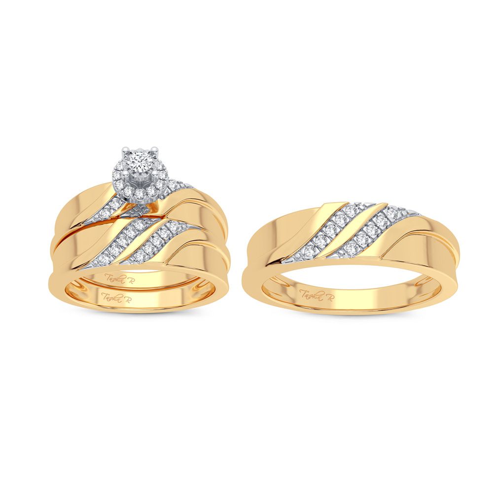 14k Yellow Gold Lab Diamond Trio Set for Women