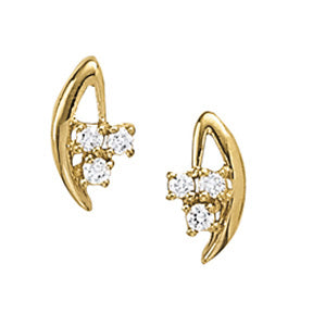White Gold 3-Stone Lab Diamond Earrings