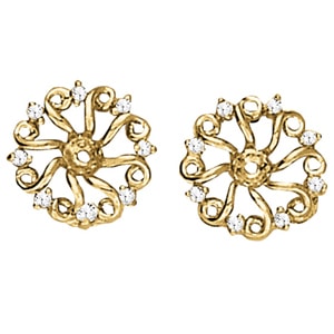 14K White Gold 1/20 ct tw Fashion Diamond Earring