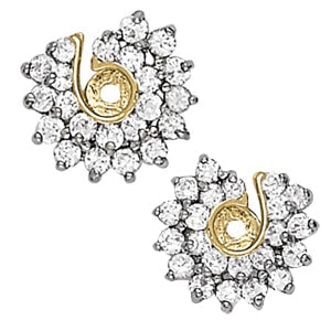 14K White Gold 5/8 ct tw Fashion Diamond Earring