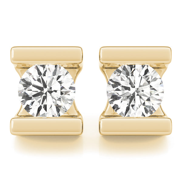 18K Yellow Gold 0.5 CT Lab Diamond Stud Earrings