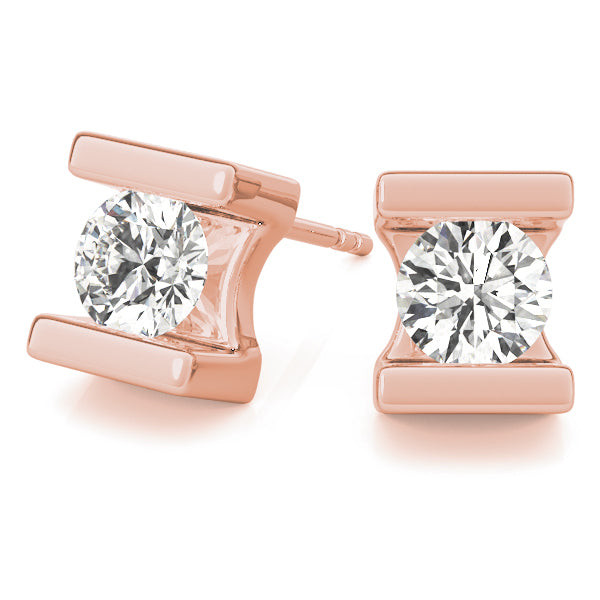 18K Rose Gold 0.5ct Lab Diamond Stud Earrings