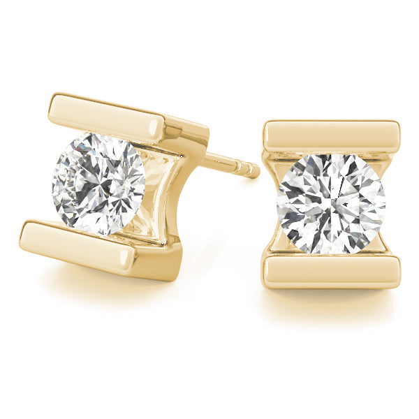 18K Yellow Gold 0.5 CT Lab Diamond Stud Earrings