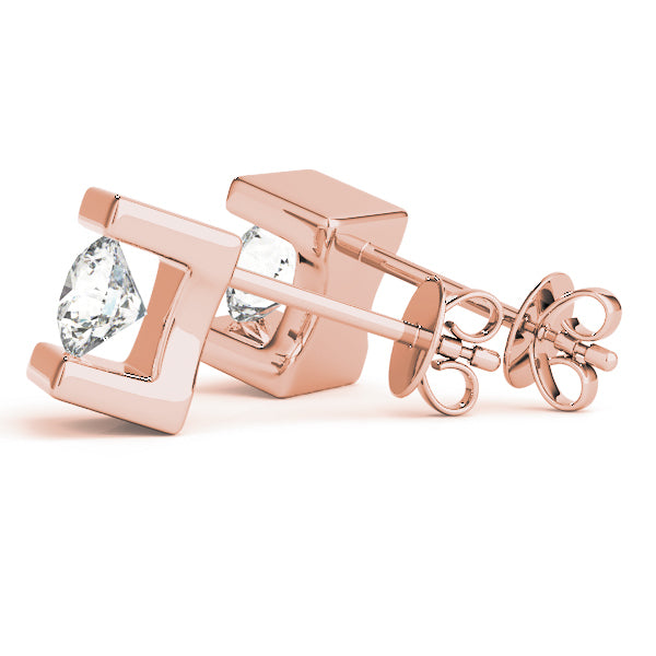 18K Rose Gold 0.5ct Lab Diamond Stud Earrings
