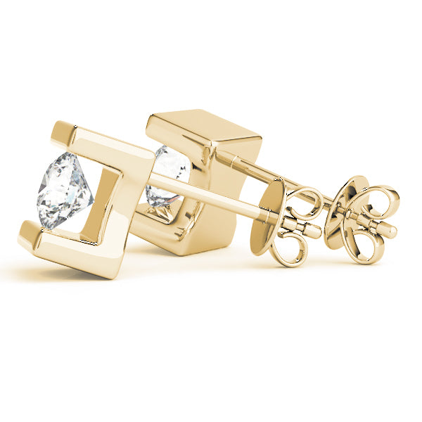 18K Yellow Gold 0.5 CT Lab Diamond Stud Earrings
