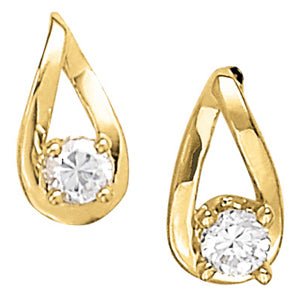 White 14K Gold 0.25 CT Diamond Stud Earrings