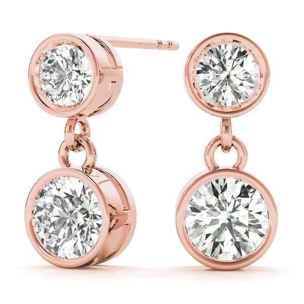 Rose Gold Lab Diamond Single Stone Stud Earrings